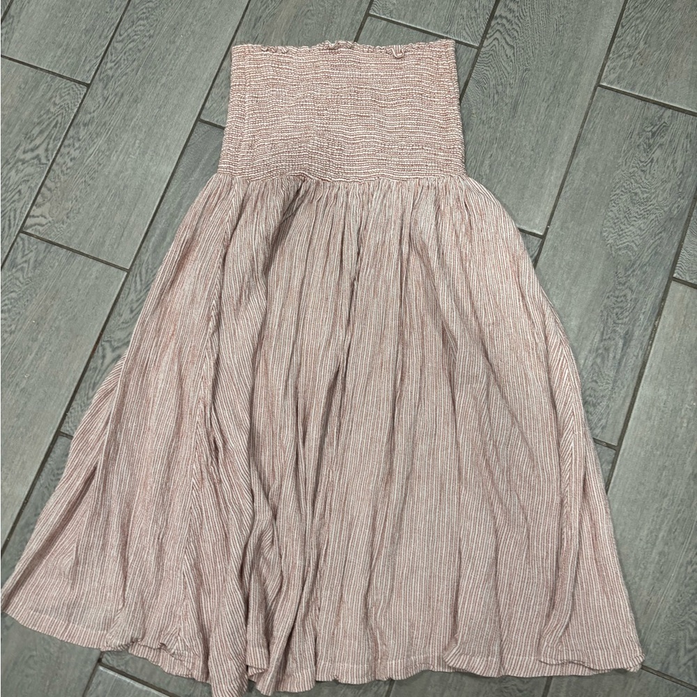 Free People Strapless Midi Stripped Dress Size XS - Picture 8 of 8
